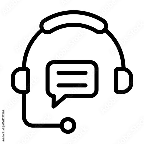 Chat Support Vector Line Icon Design