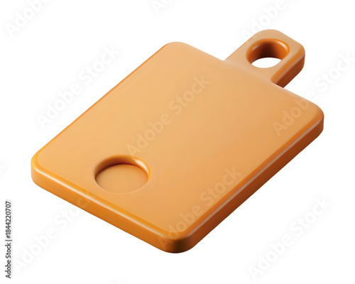 wooden cutting board ,isolated on transparent png 3d style