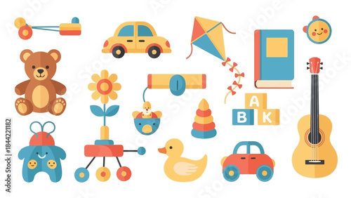 Collection of Colorful Vector Toys for Children's Play and Education