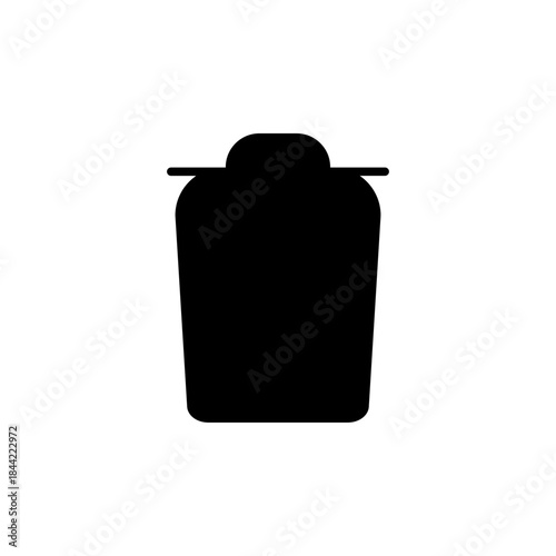 Black silhouette of a garbage bin or trash can icon, symbolizing delete or discard