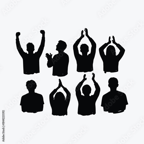 Couple Silhouettes Representing Love, Romance, and Relationships in Various Affectionate Poses