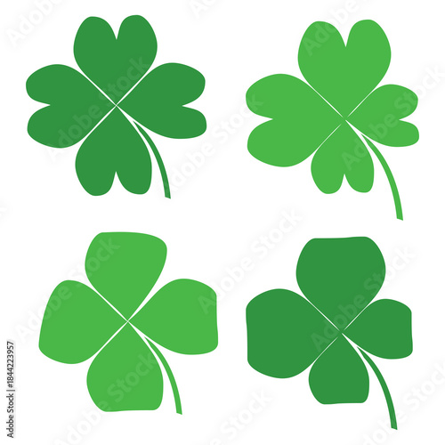 Clover leaf illustration in flat style. Clover leaf vector design symbolizes trust, hope, love, and good luck.