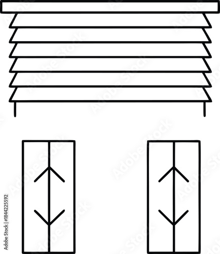 blinds icon outline vector on transparent background