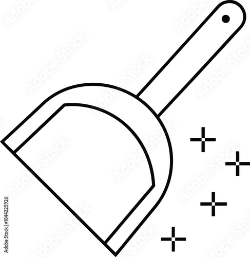dustpan icon outline vector on transparent background