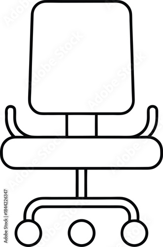 office chair icon outline vector on transparent background