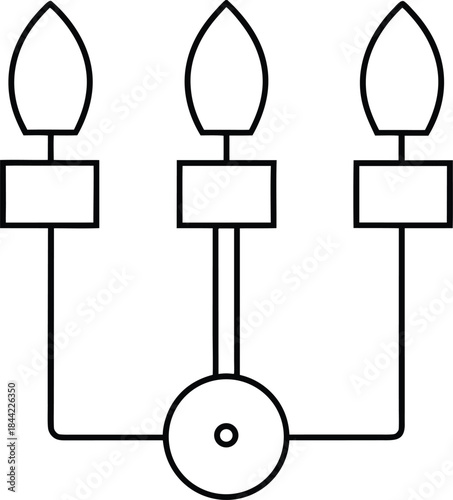 night light icon outline vector on transparent background