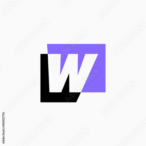 w letter mark square logo vector icon illustration
