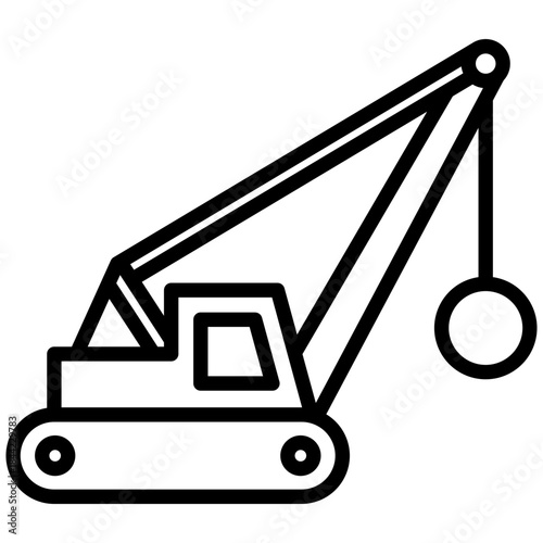 Demolition Crane Outline Icon