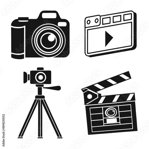 Film and Photography Equipment Icons camera video camera