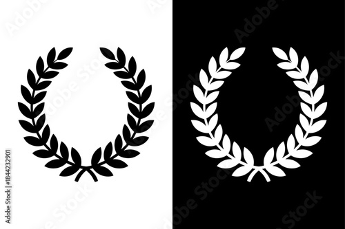 Laurel Wreath Silhouette Icon for Award, Victory, and Achievement Design