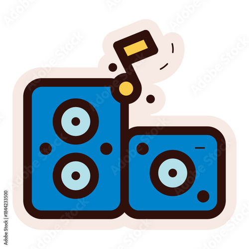 cinema sound system icon sticker