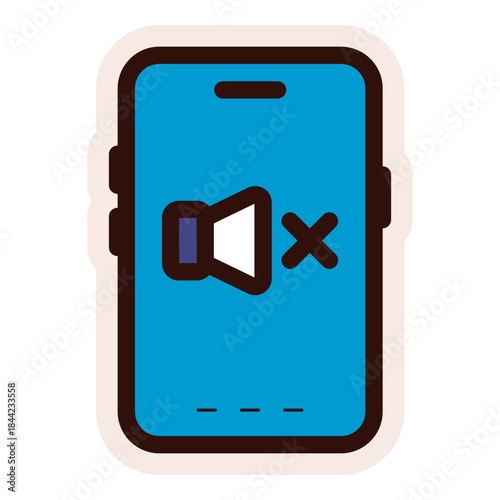 mute sound mobile phone icon sticker