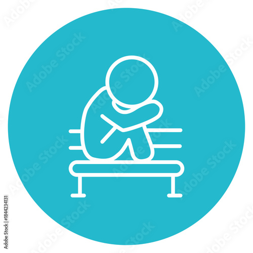 Loneliness icon vector image. Can be used for Psychology.