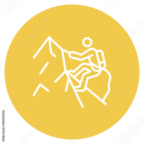 Rock Climbing icon vector image. Can be used for Adventure.