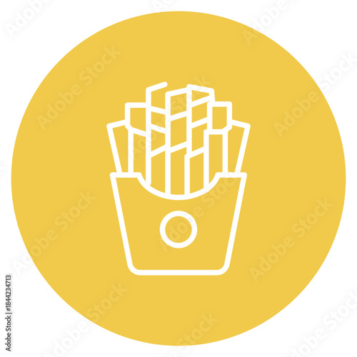 Fries icon vector image. Can be used for Nutrition.