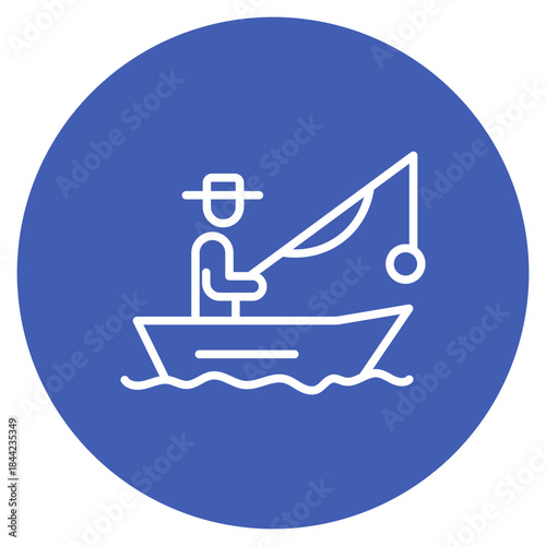 Fisherman In a boat icon vector image. Can be used for Trekking.