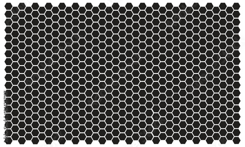 Minimal Hexagon Seamless Pattern Background in Black and White.