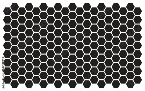 Minimal Hexagon Seamless Pattern Background in Black and White.