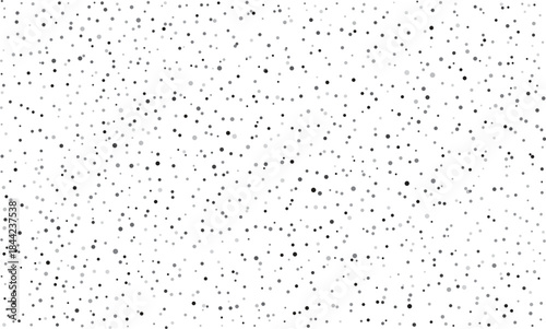 white background with small, randomly scattered dots of different sizes in black and grey, seamless pattern, flat lay, simple, minimalistic, ultra-fine detail, flat design, vector illustration