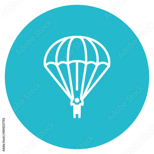 Parachute icon vector image. Can be used for Shooting.
