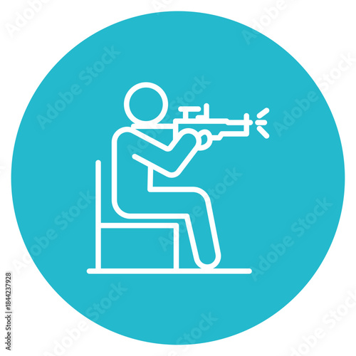 Shooting in sitting position icon vector image. Can be used for Shooting.