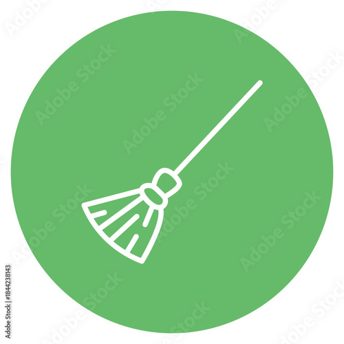 Magic Broom icon vector image. Can be used for Fairytale.