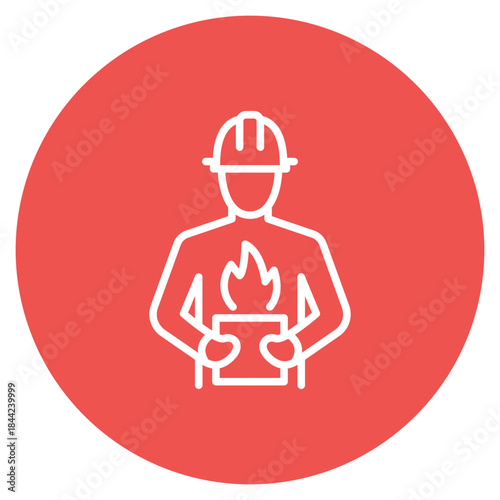 Fire Safety Inspector icon vector image. Can be used for Public Services.