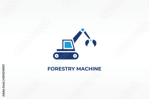 FORESTRY MACHINE vector, icon or logo sign isolated symbol illustration