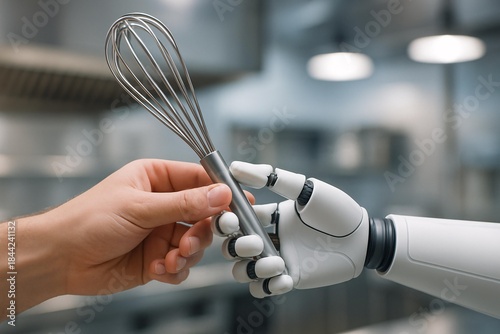 Human and Robot Collaboration in Modern Cooking: Sharing a Whisk