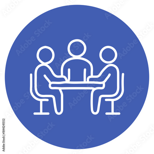 Group Work Table icon vector image. Can be used for Coworking Space.