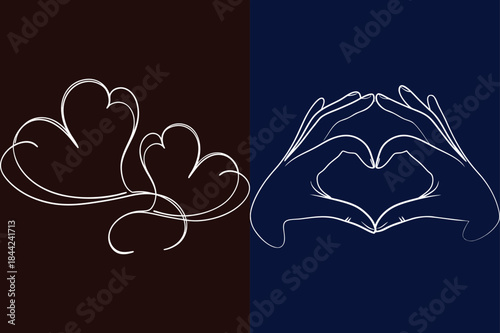 Heart Sketch Romance Love Couple Valentine's Day Design Element
