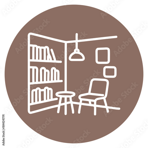 Library Corner icon vector image. Can be used for Coworking Space.