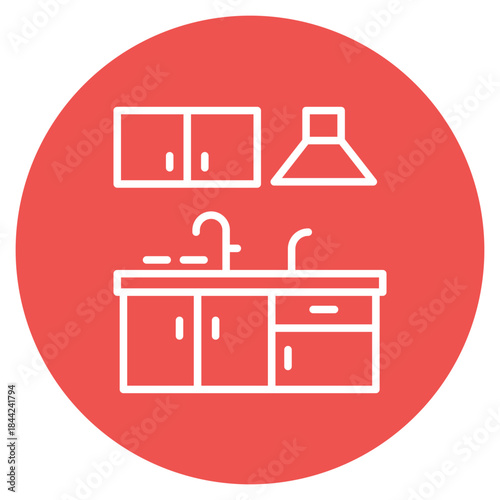 Kitchenette icon vector image. Can be used for Coworking Space.
