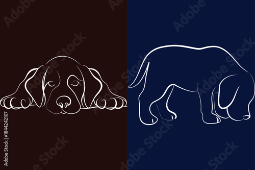 Adorable Puppy Sketch Designs, Canine Line Art For Pet Shops And Animal Care
