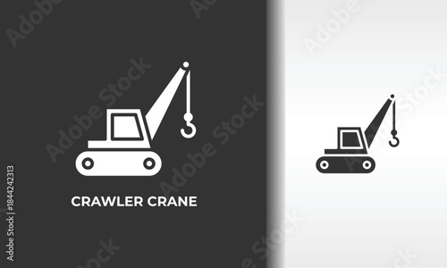 Crawler Crane Vector, Icon Or Logo Sign Isolated Symbol Illustration