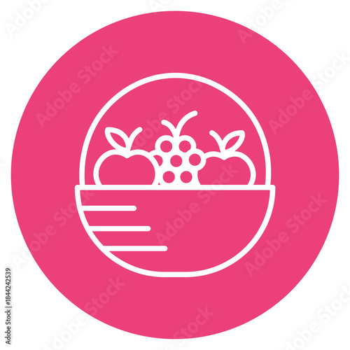 Fruit Basket icon vector image. Can be used for Agriculture.