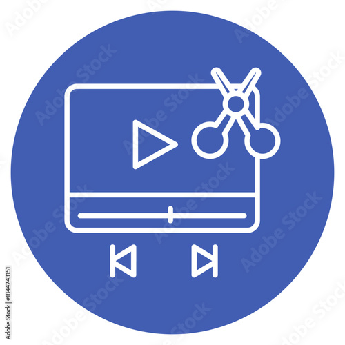 Video Editing icon vector image. Can be used for Video Blog.
