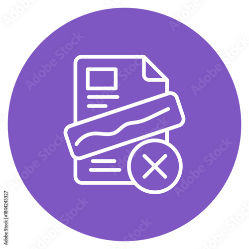 File Rejection icon vector image. Can be used for Documents And Files.