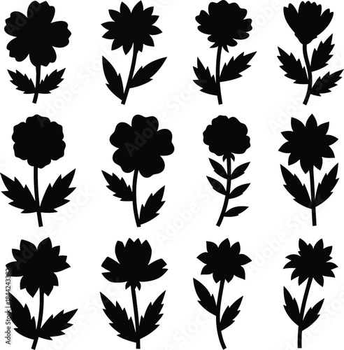 Customizable Botanical Clipart Bundle for Logo Design, Cutting Machines, T-Shirt Print, and Decorative Craft Projects