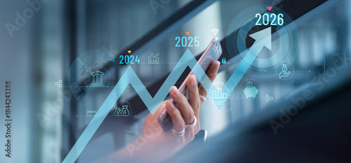 Business growth for 2026 Strategy and success planning financial success insights and performance improvement. Future growth, Goal, Strategic vision, Digital marketing.