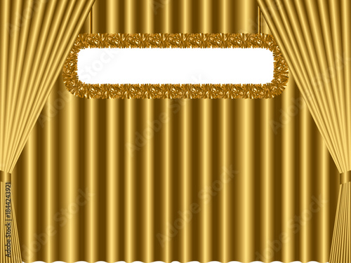 モール付き看板、カーテン二重、1金