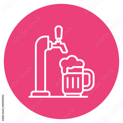Draft Beer icon vector image. Can be used for Bar.