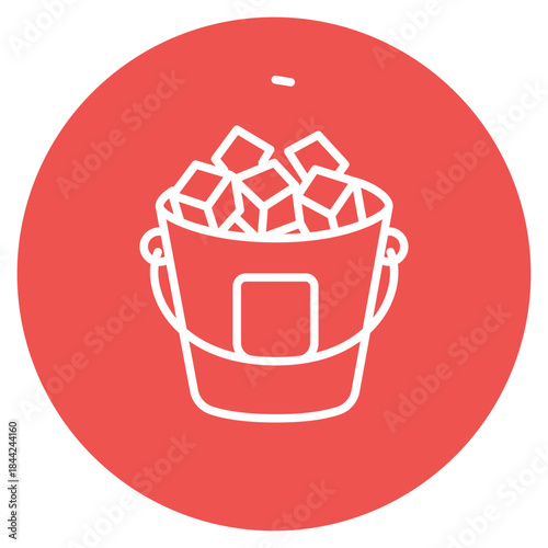 Ice Bucket icon vector image. Can be used for Bar.