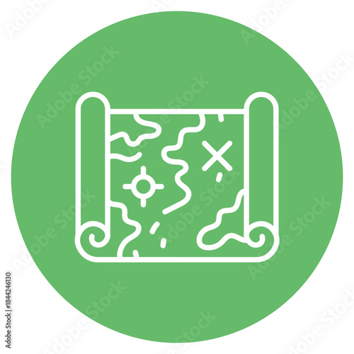 Ancient Map icon vector image. Can be used for Archeology.