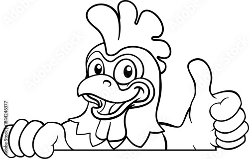 A chicken cartoon rooster c...