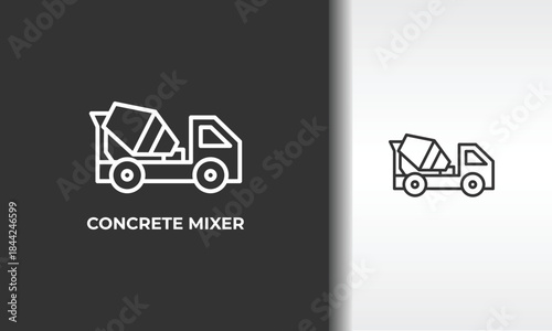 Concrete Mixer Vector, Icon Or Logo Sign Isolated Symbol Illustration