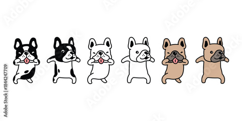 dog vector french bulldog funny cartoon character icon puppy pet doodle symbol illustration isolated design