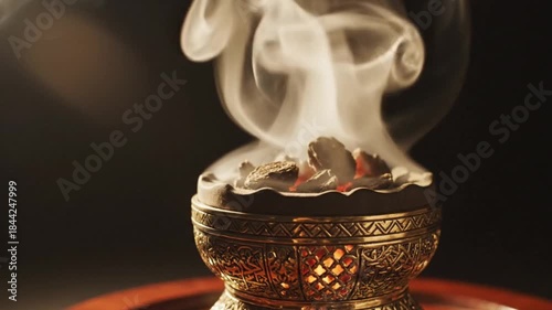 Arabian incense burner with steam