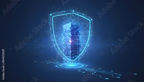 Digital Security Shield For Cyber Protection Concept