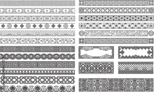 Set of Chinese Frame Border ornament
